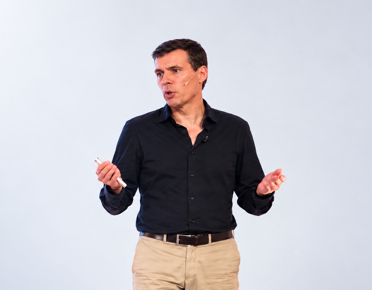 Miguel Quina Ribeiro, technology and AI partner at Witthaya Digital, presenting on stage